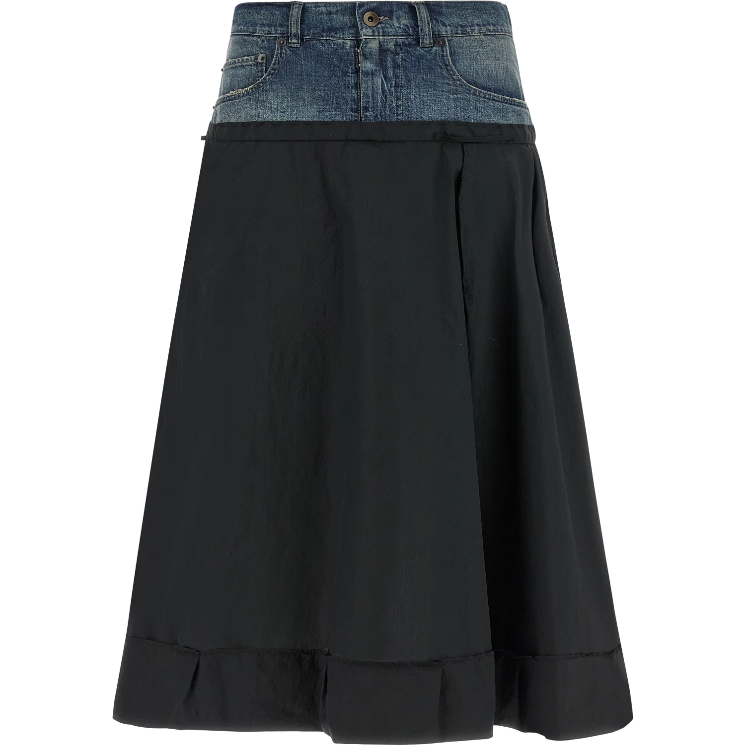 Multicolor Polyester Midi Skirt