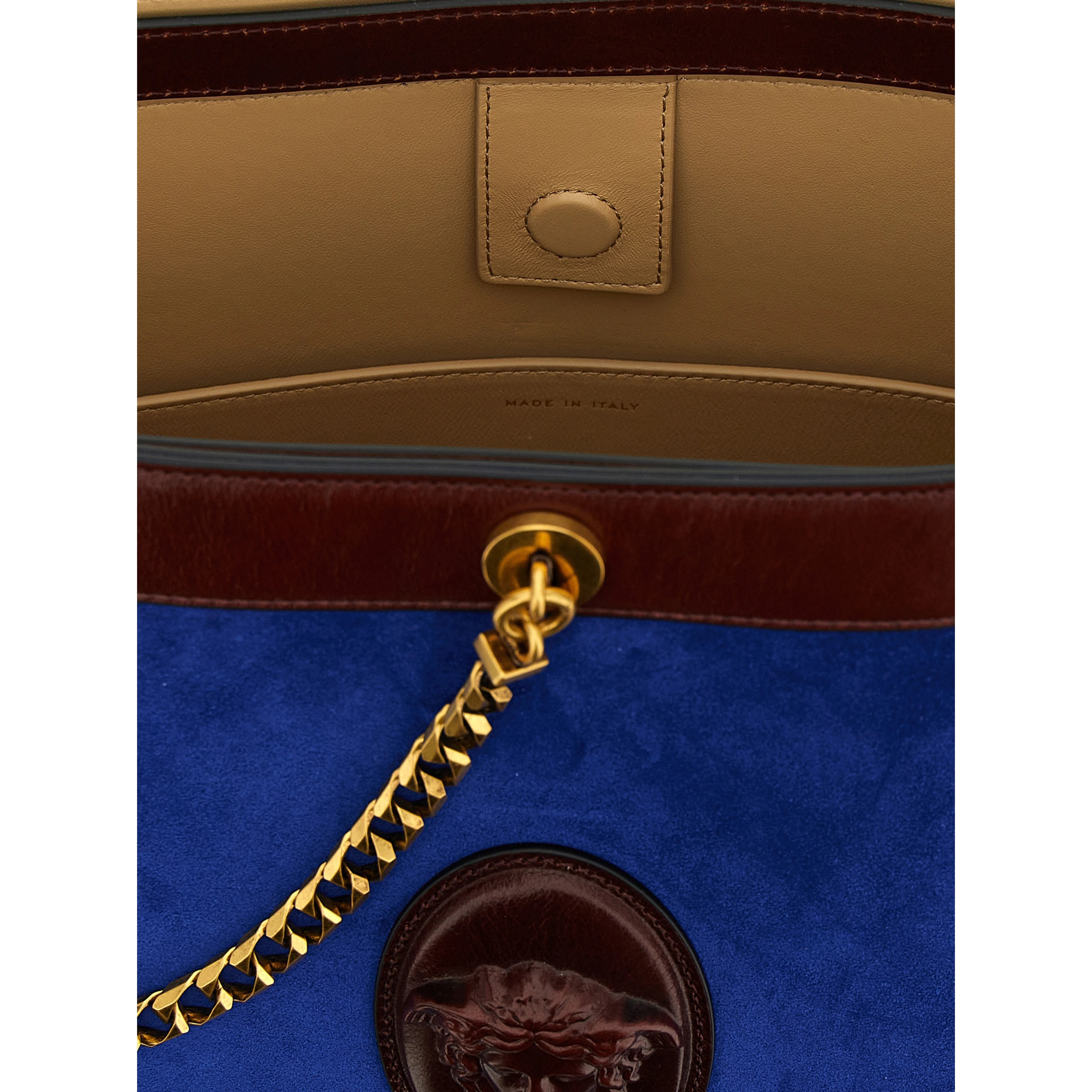 Blue Calfskin Shoulder Bag
