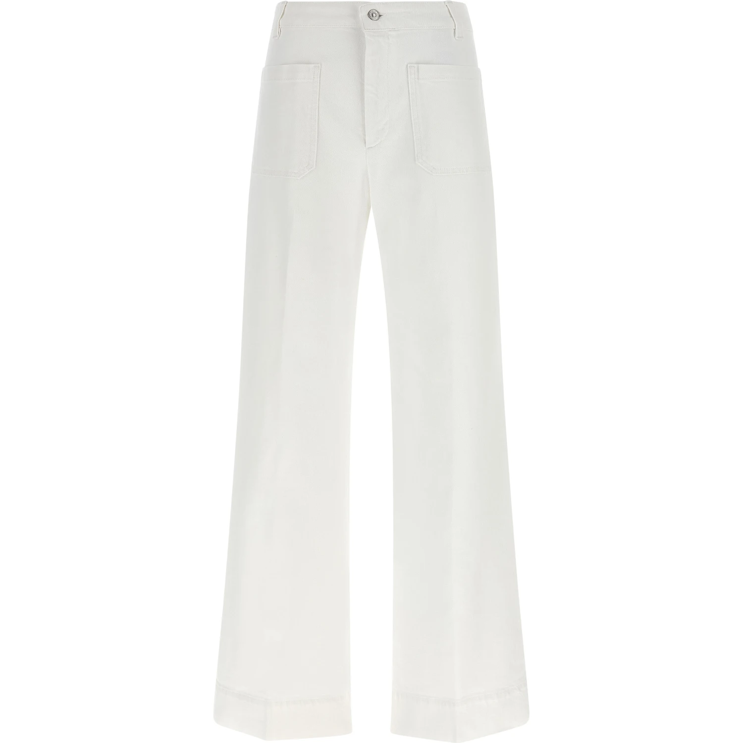 White Cotton Flared Jeans