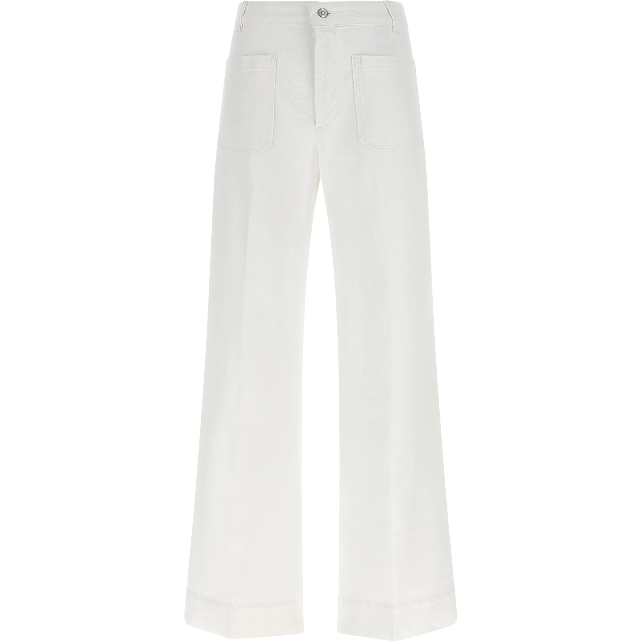 White Cotton Flared Jeans