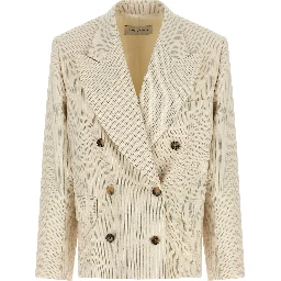 Beige Cotton Blazer