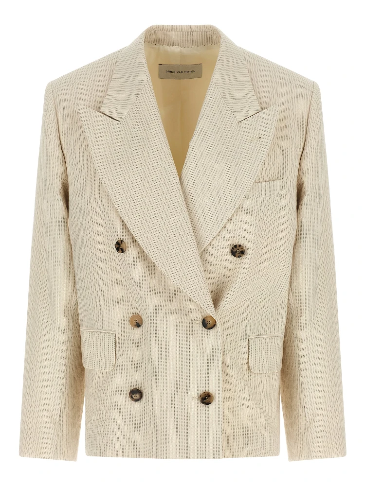 Beige Cotton Blazer