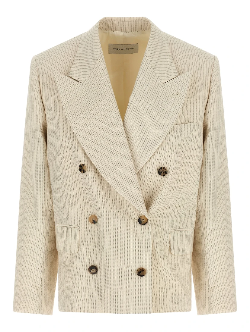 Beige Cotton Blazer