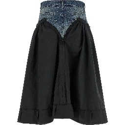 Multicolor Polyester Midi Skirt