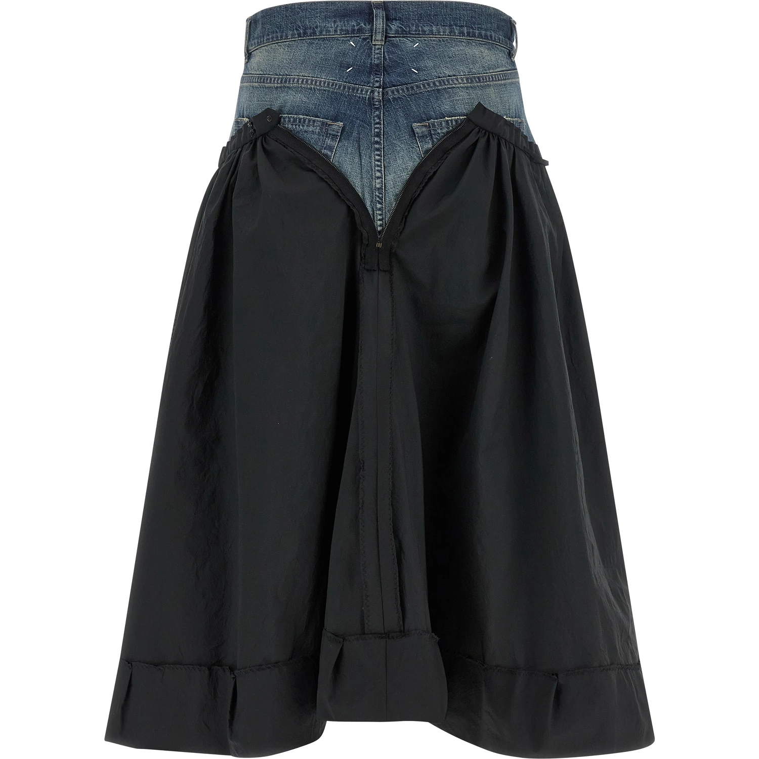 Multicolor Polyester Midi Skirt