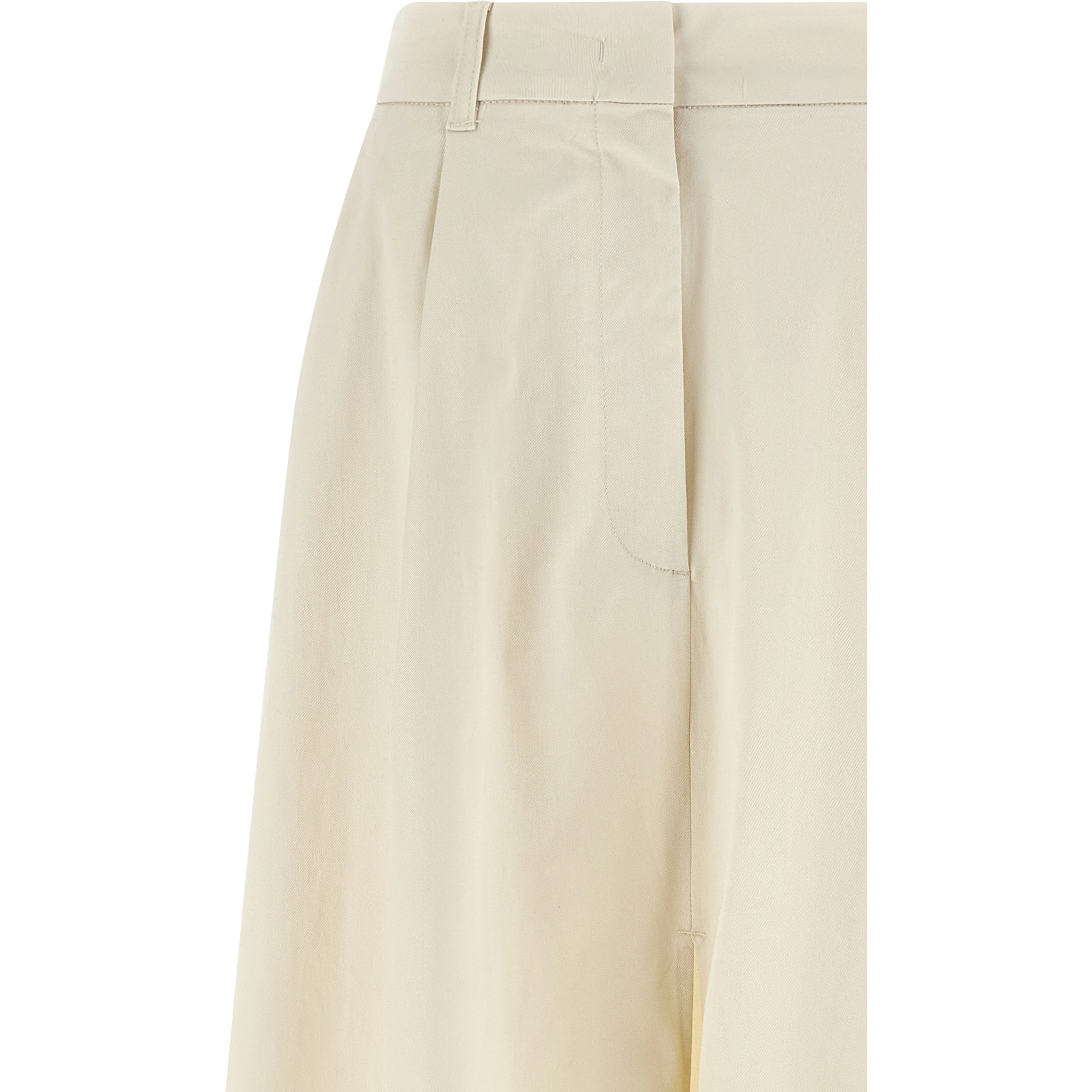Beige Cotton Mini Skirt