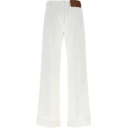 White Cotton Flared Jeans