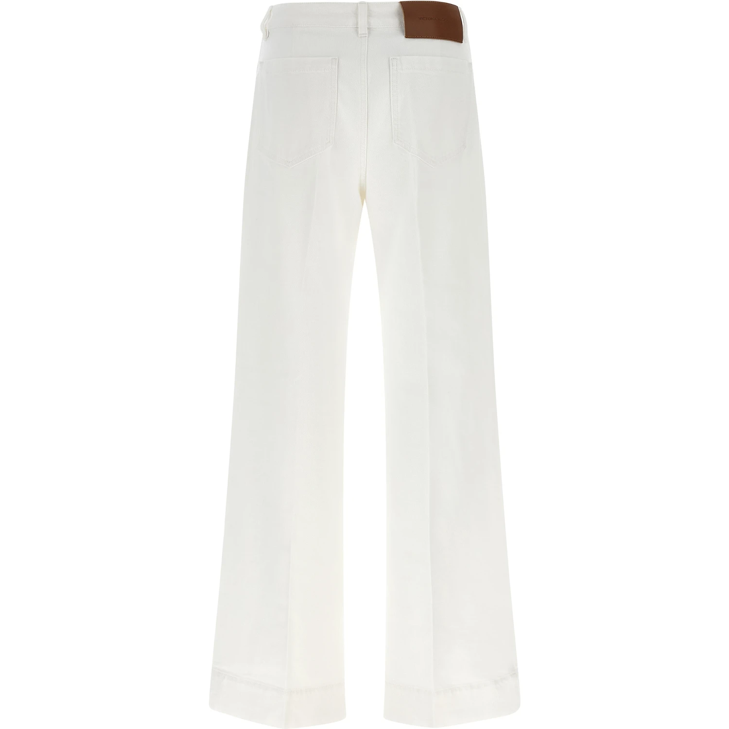 White Cotton Flared Jeans