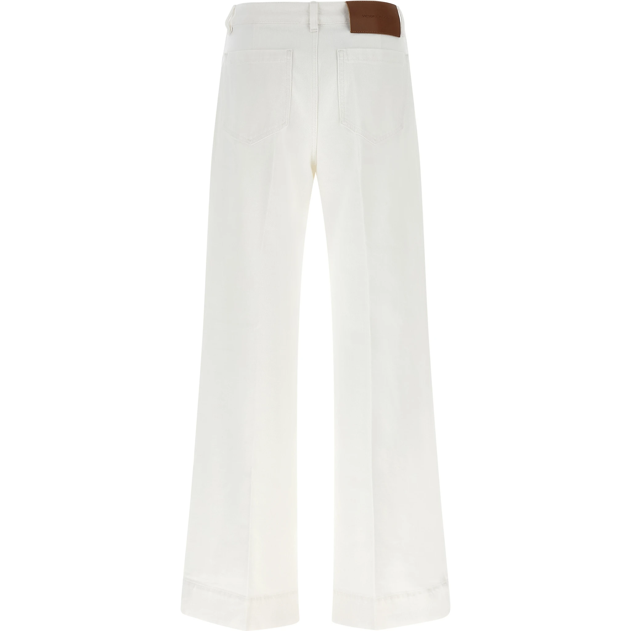 White Cotton Flared Jeans