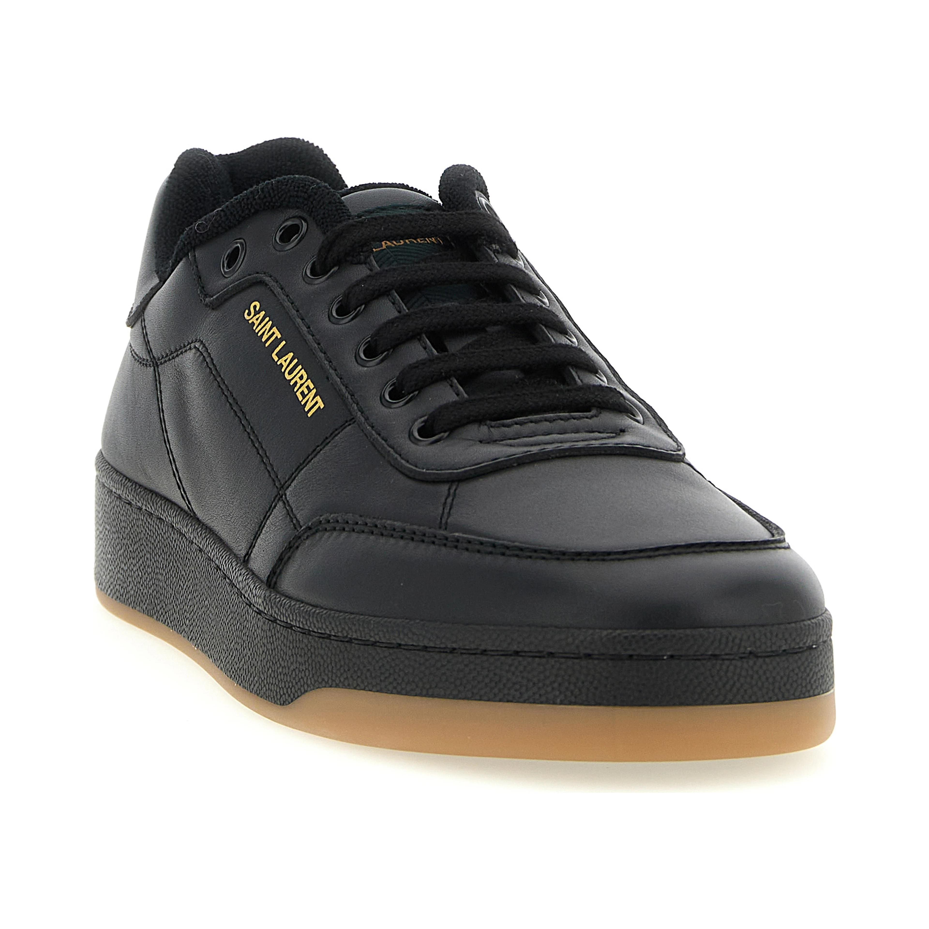 Black Calfskin Low Top Sneakers