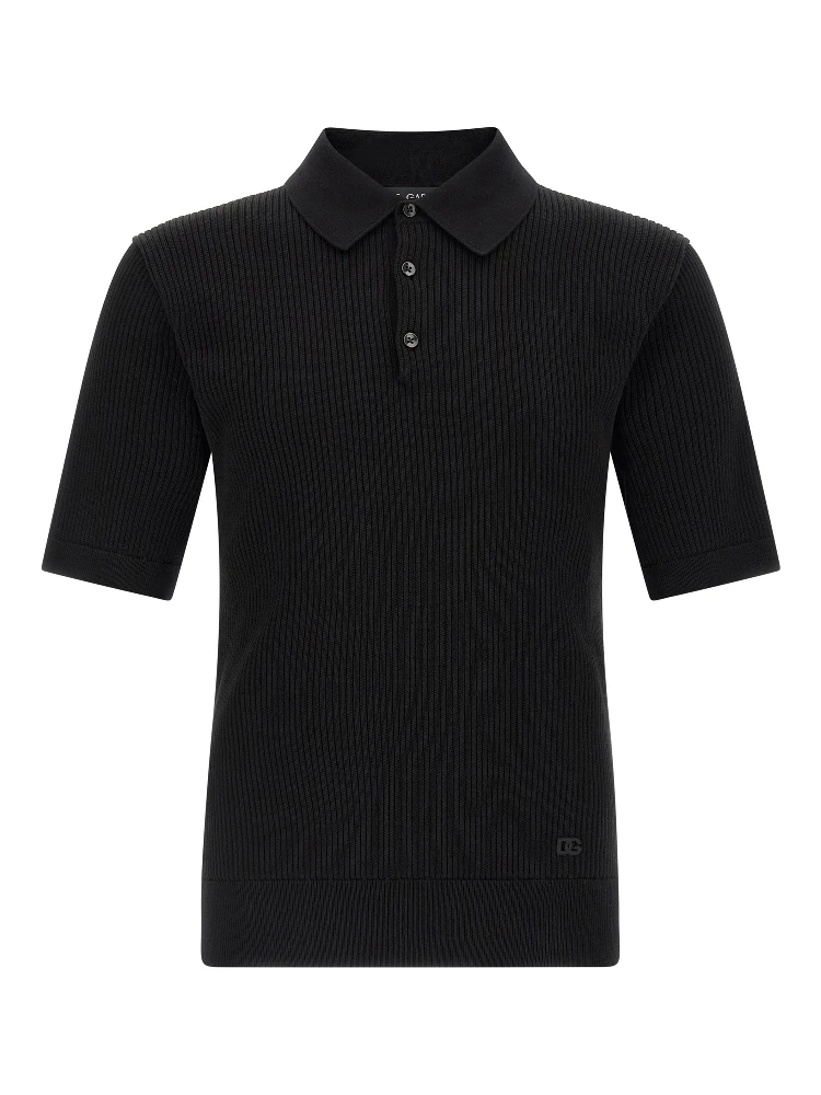 Black Cotton Polo Shirt