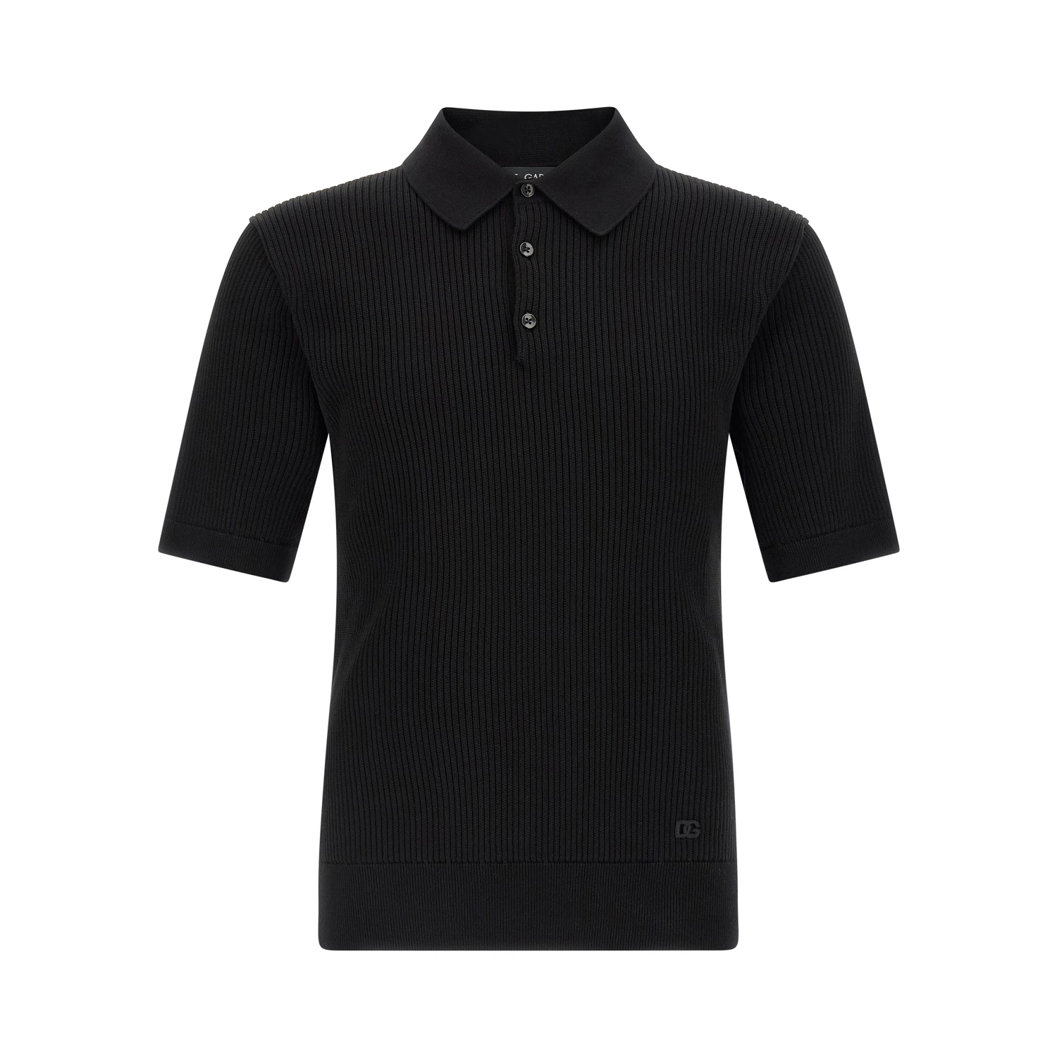 Black Cotton Polo Shirt