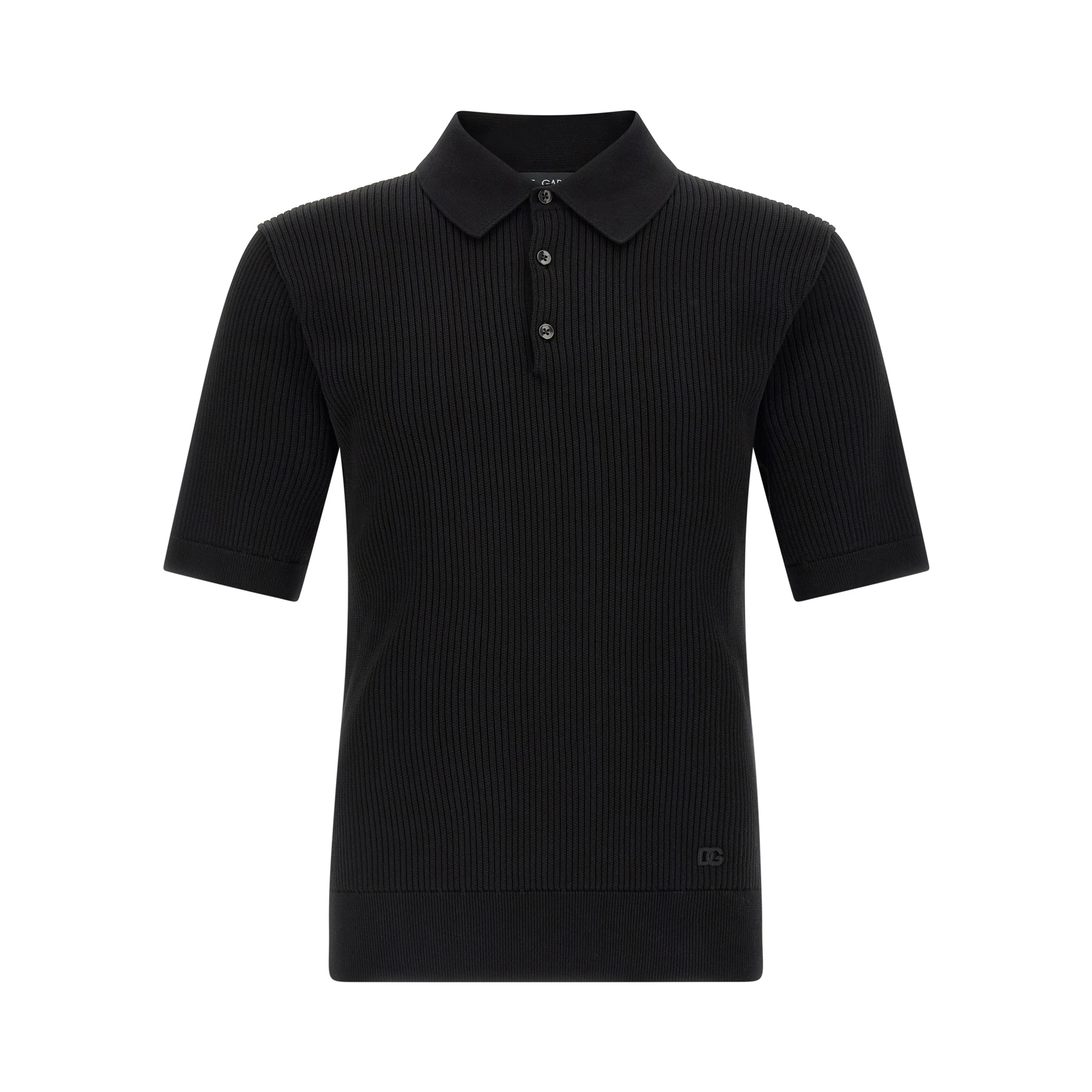 Black Cotton Polo Shirt