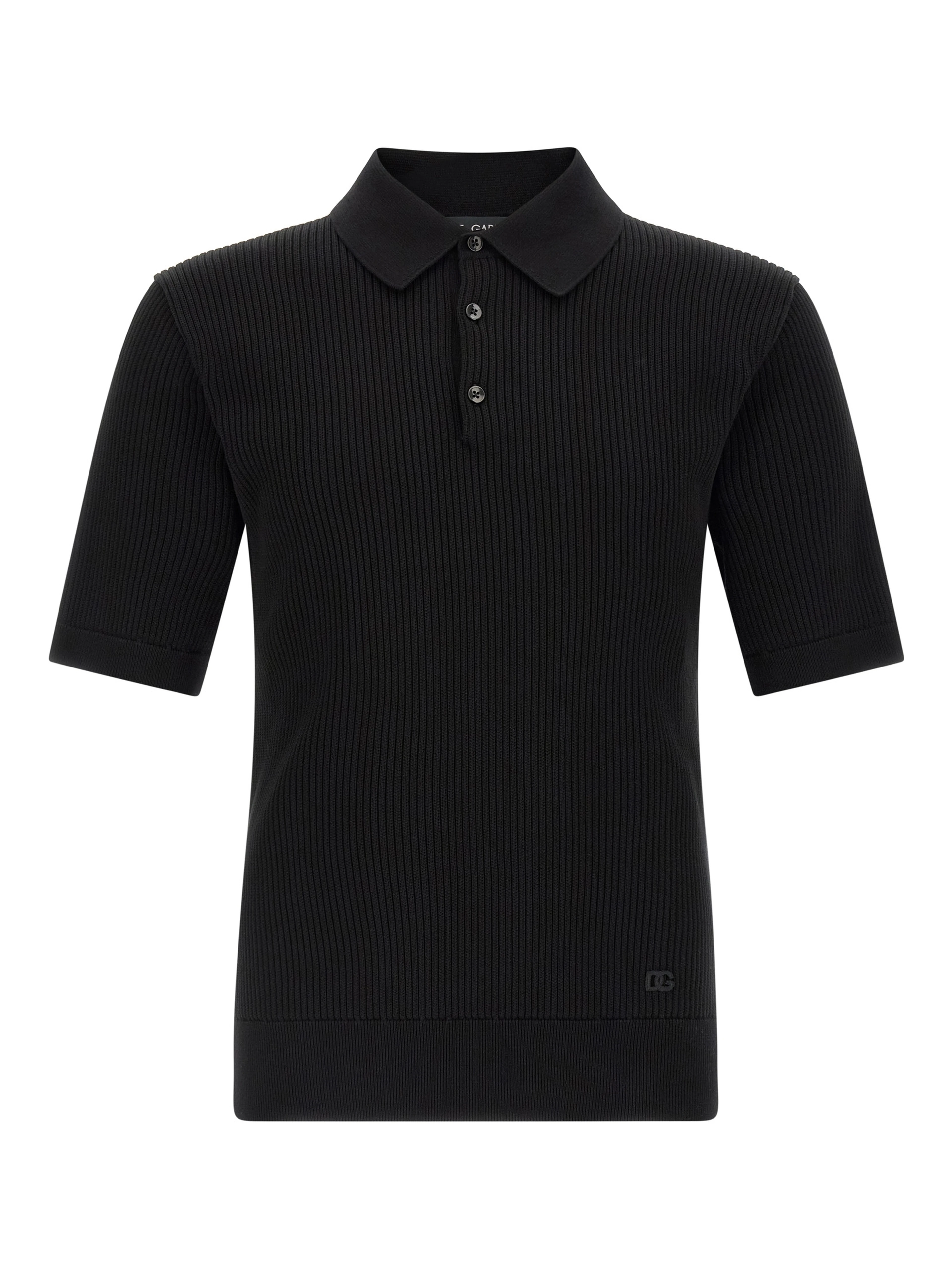 Black Cotton Polo Shirt