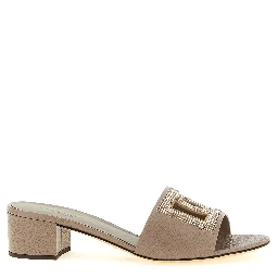 Gray Calfskin Mules