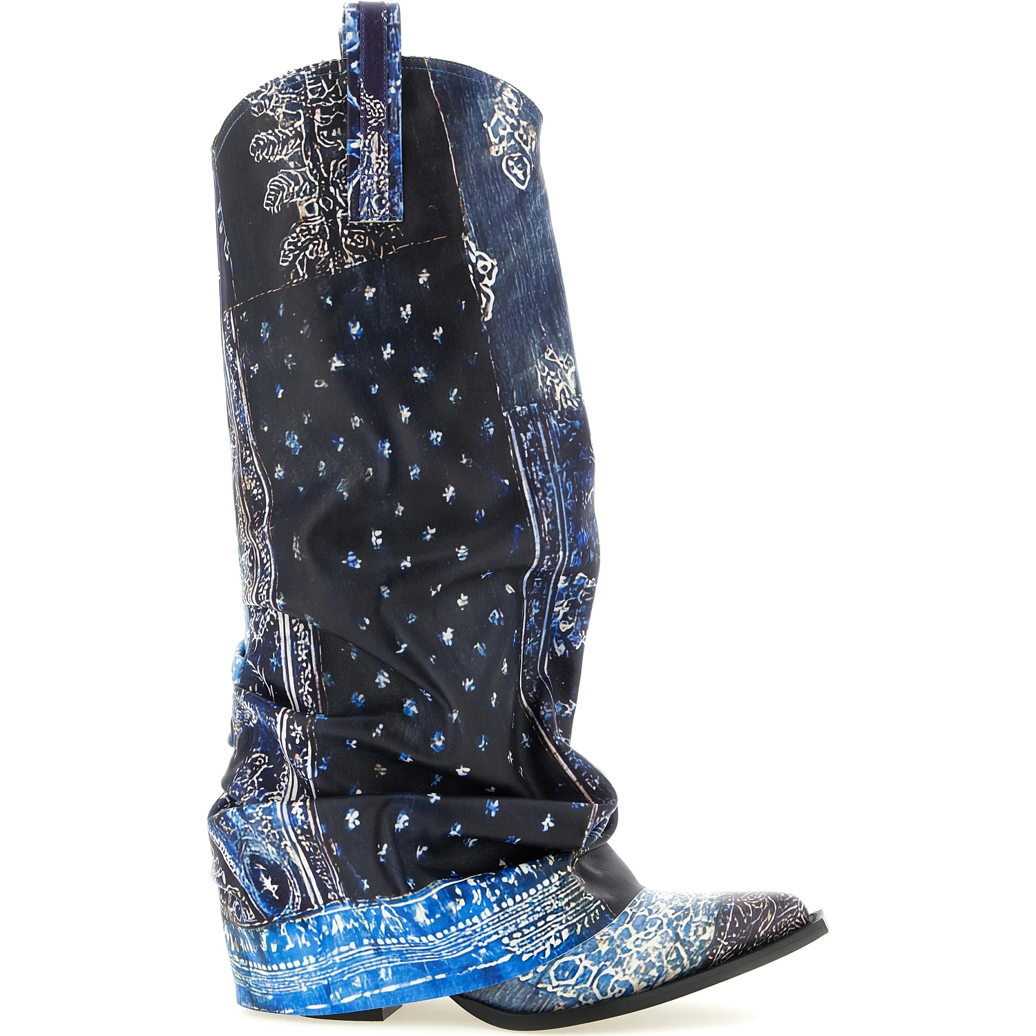 Blue Leather Chelsea Boots