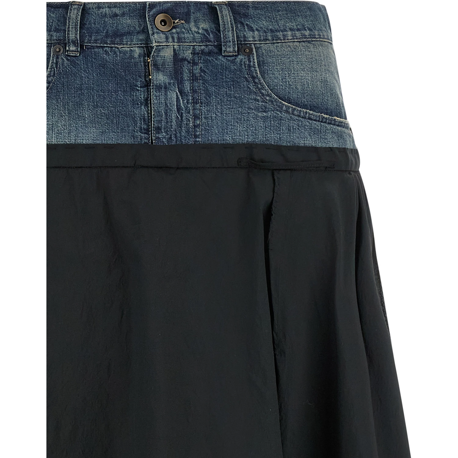 Multicolor Polyester Midi Skirt