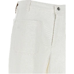 White Cotton Flared Jeans