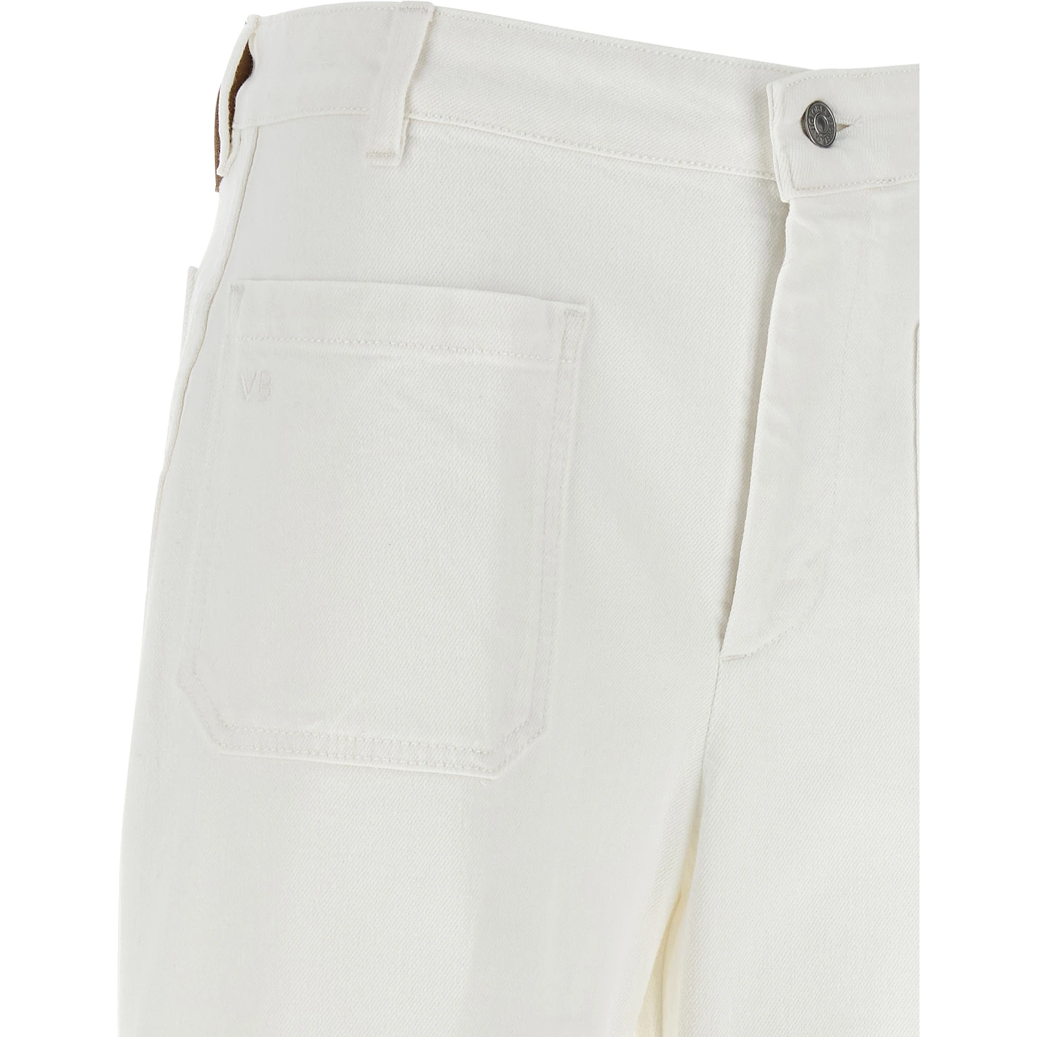 White Cotton Flared Jeans
