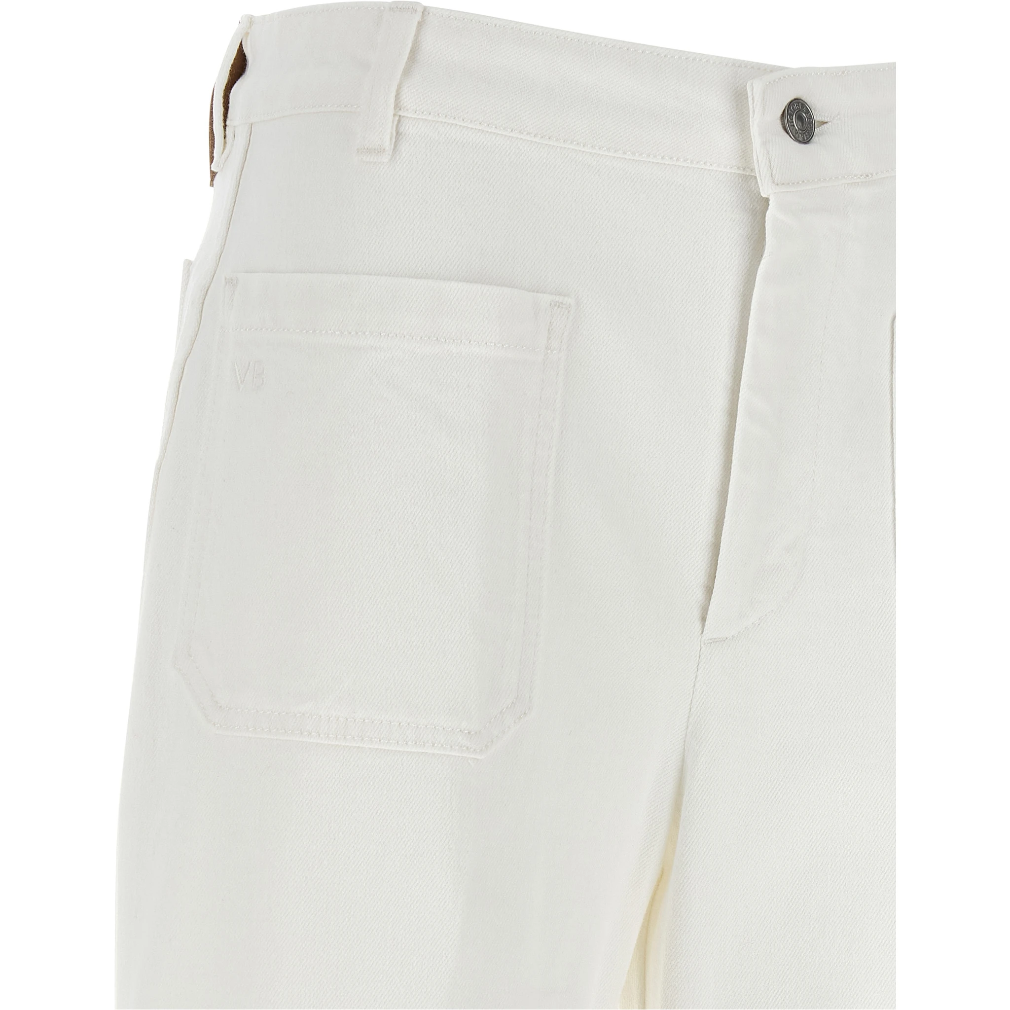 White Cotton Flared Jeans