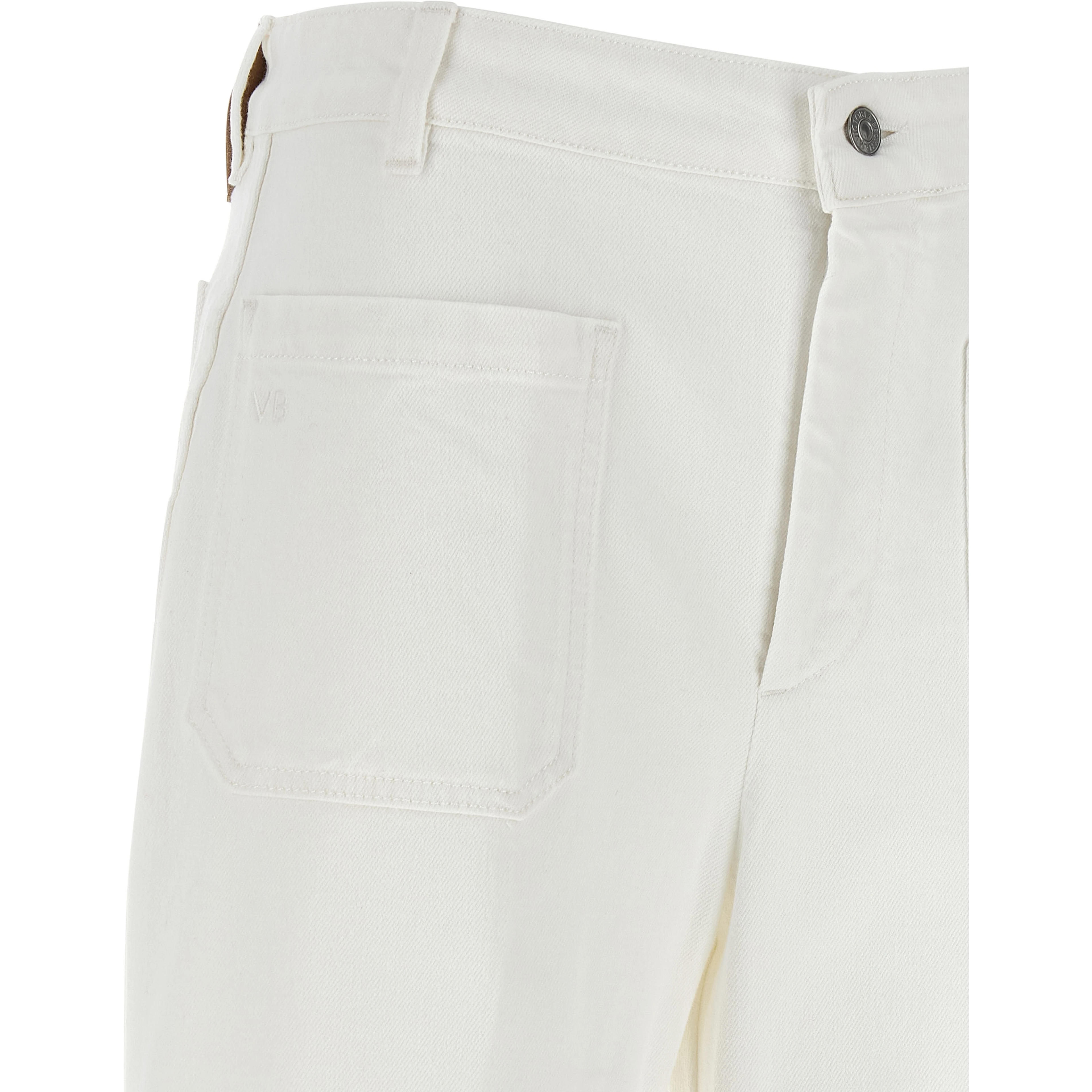 White Cotton Flared Jeans