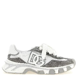 Gray Polyester Athletic Sneakers