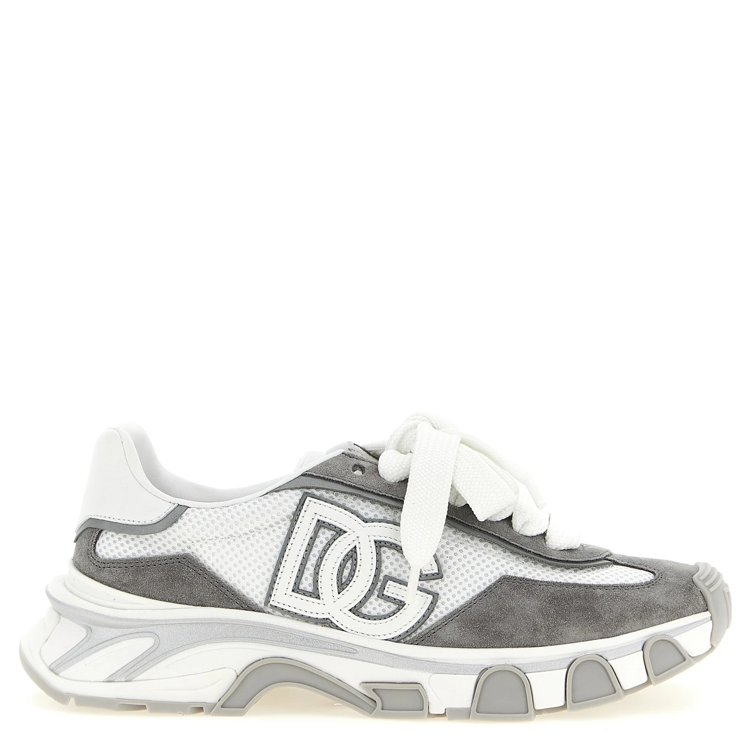Gray Polyester Athletic Sneakers