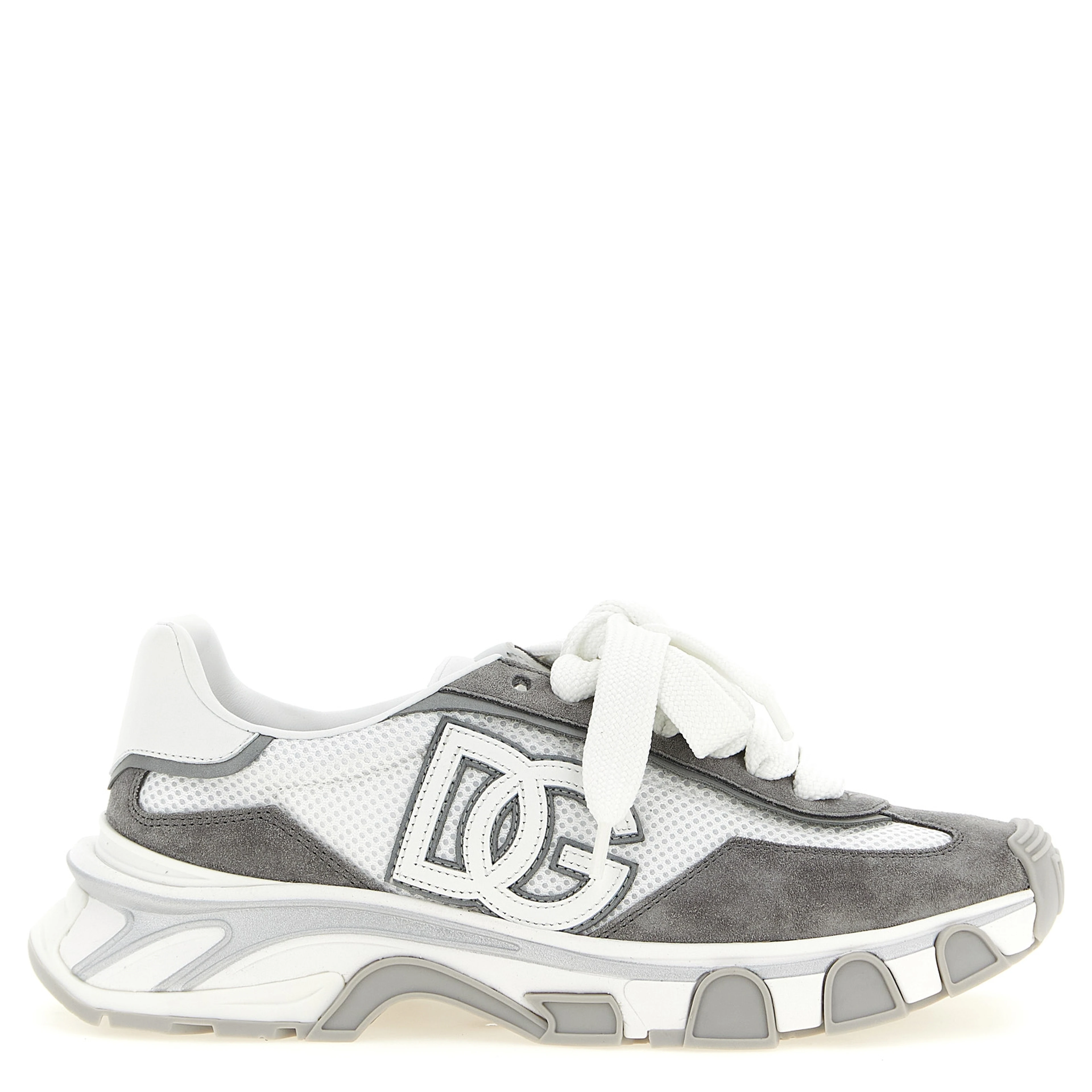 Gray Polyester Athletic Sneakers