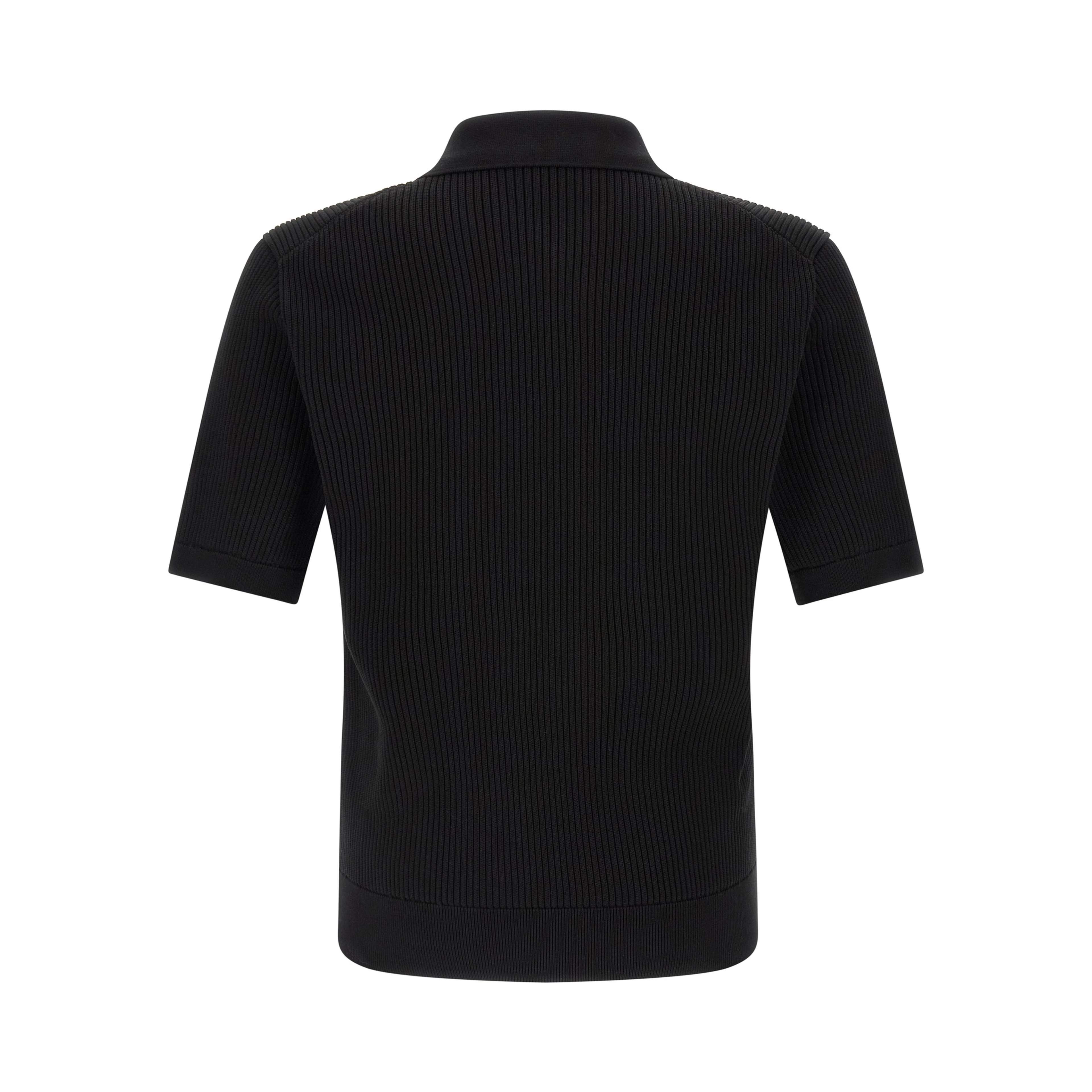 Black Cotton Polo Shirt