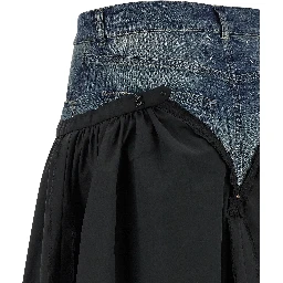 Multicolor Polyester Midi Skirt