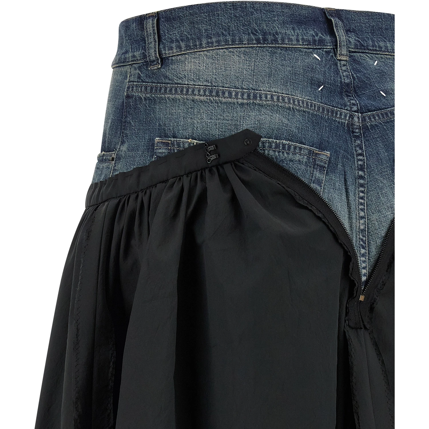 Multicolor Polyester Midi Skirt