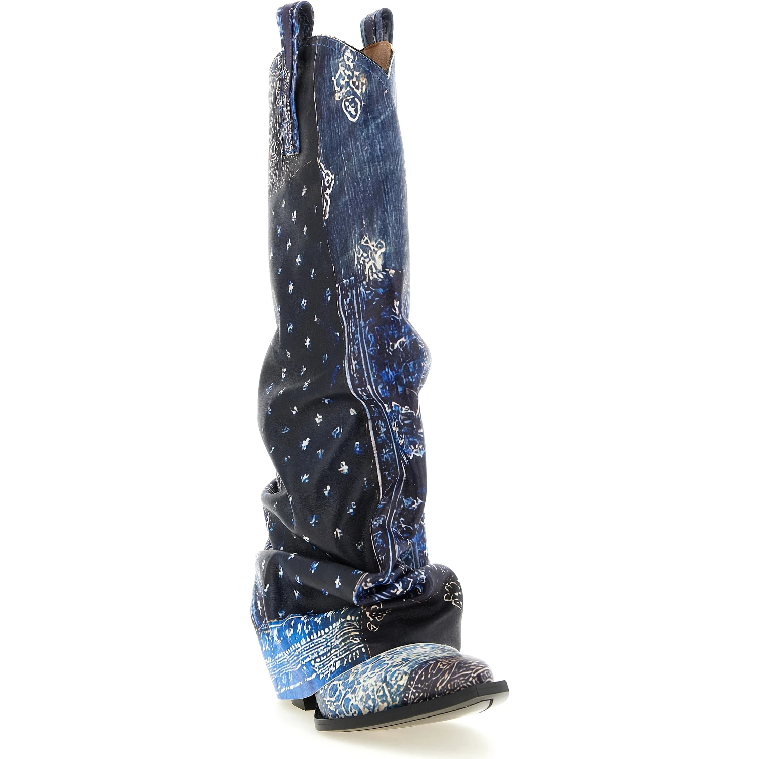 Blue Leather Chelsea Boots