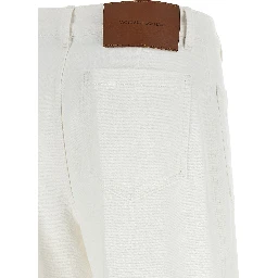 White Cotton Flared Jeans
