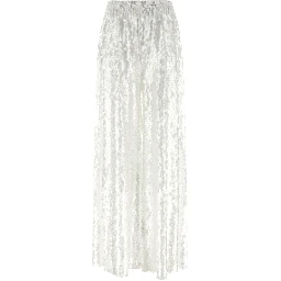 White Nylon Casual Pants