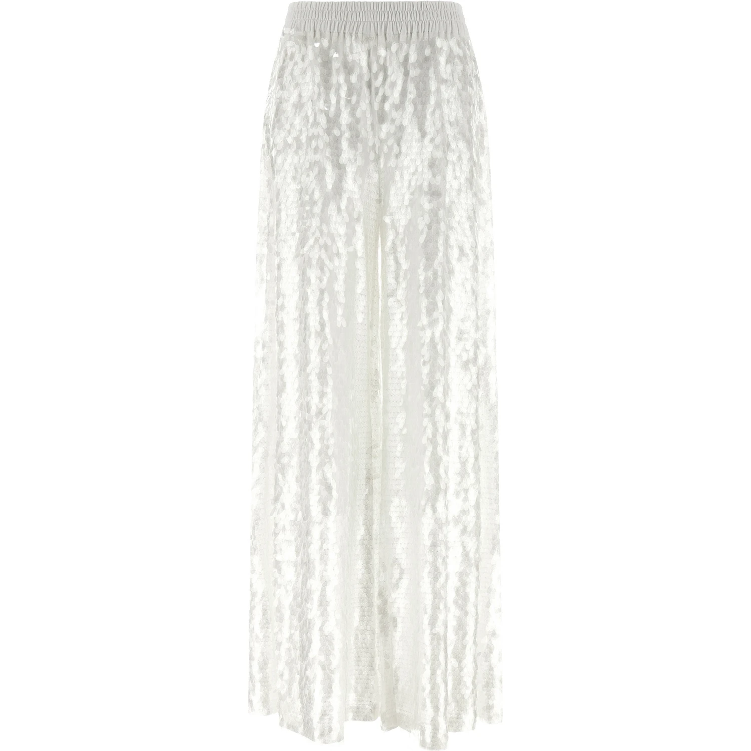 White Nylon Casual Pants