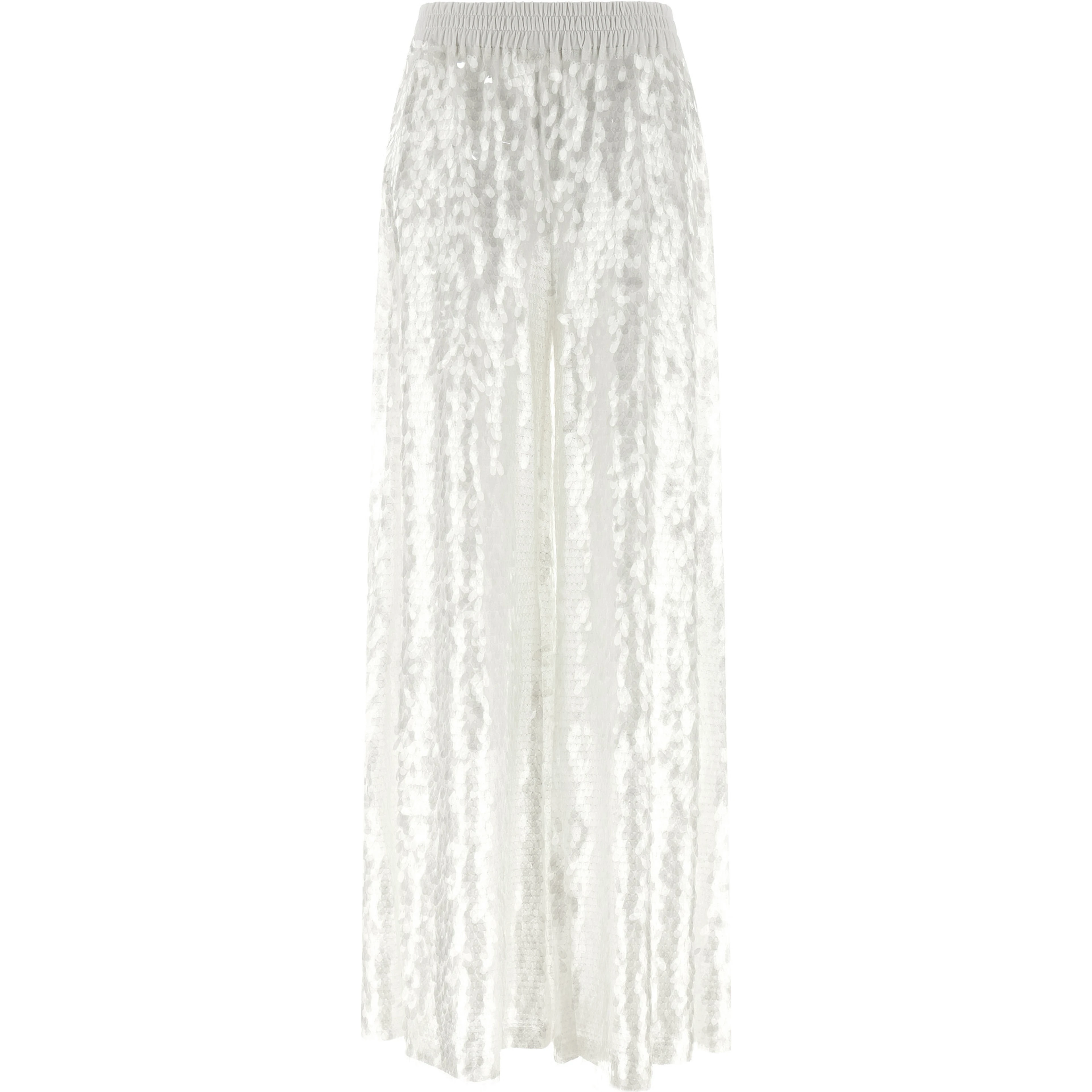 White Nylon Casual Pants