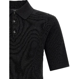 Black Cotton Polo Shirt