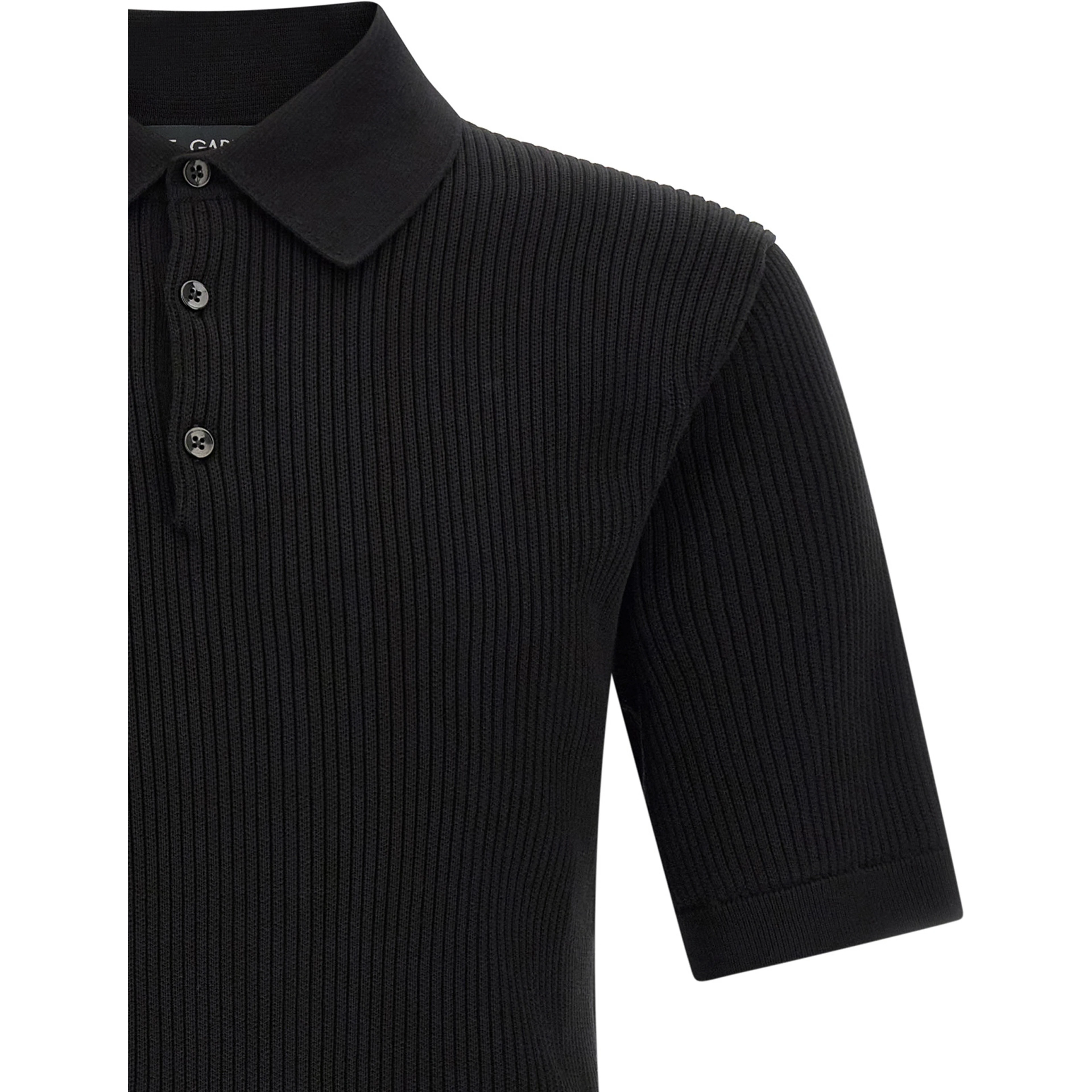 Black Cotton Polo Shirt