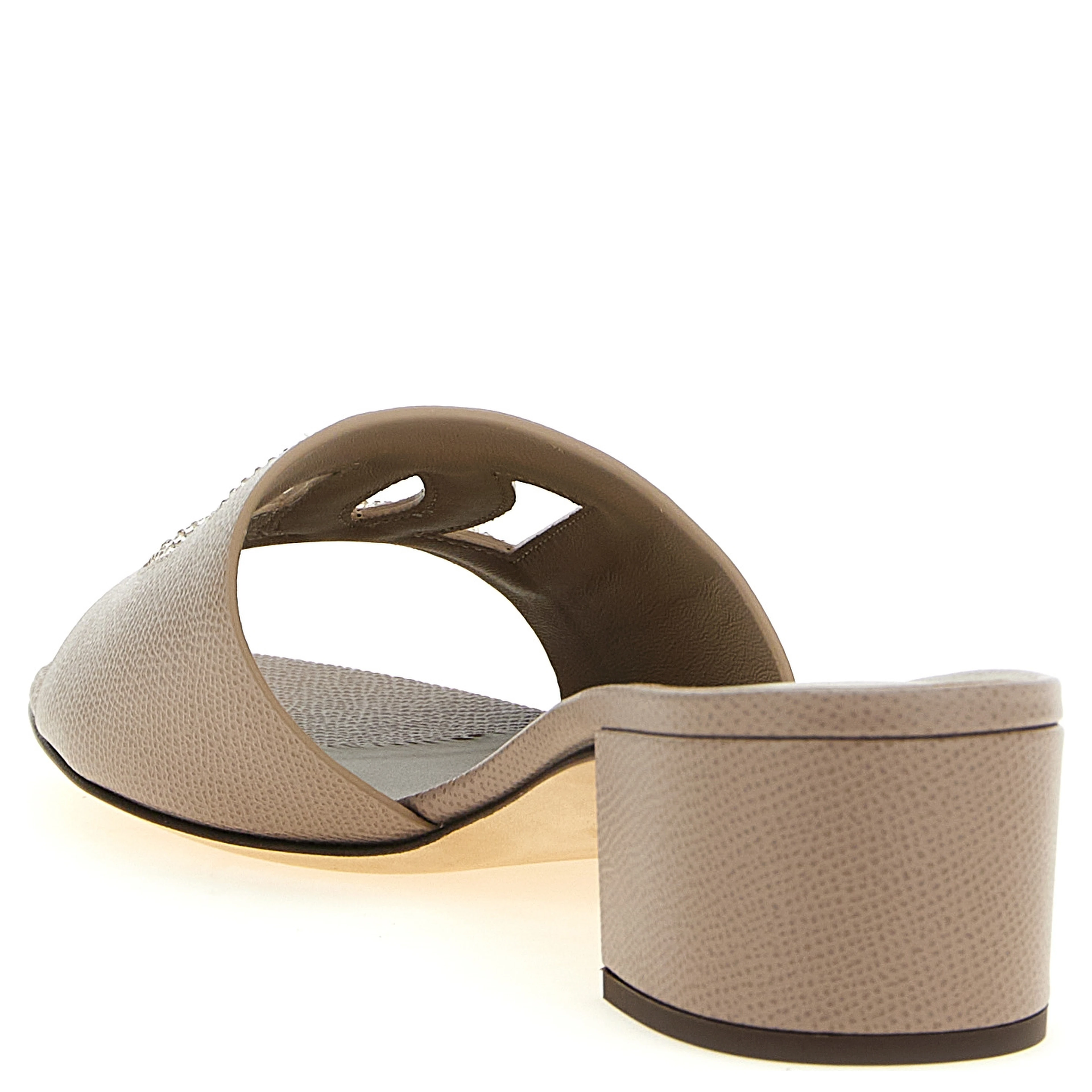 Gray Calfskin Mules