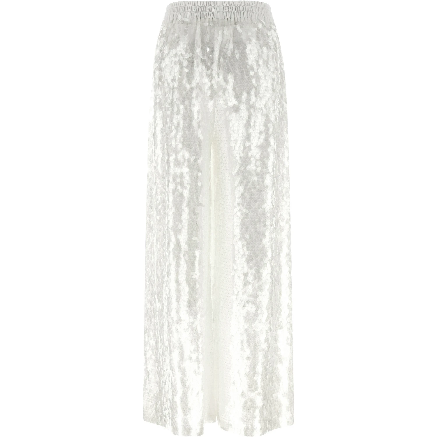 White Nylon Casual Pants