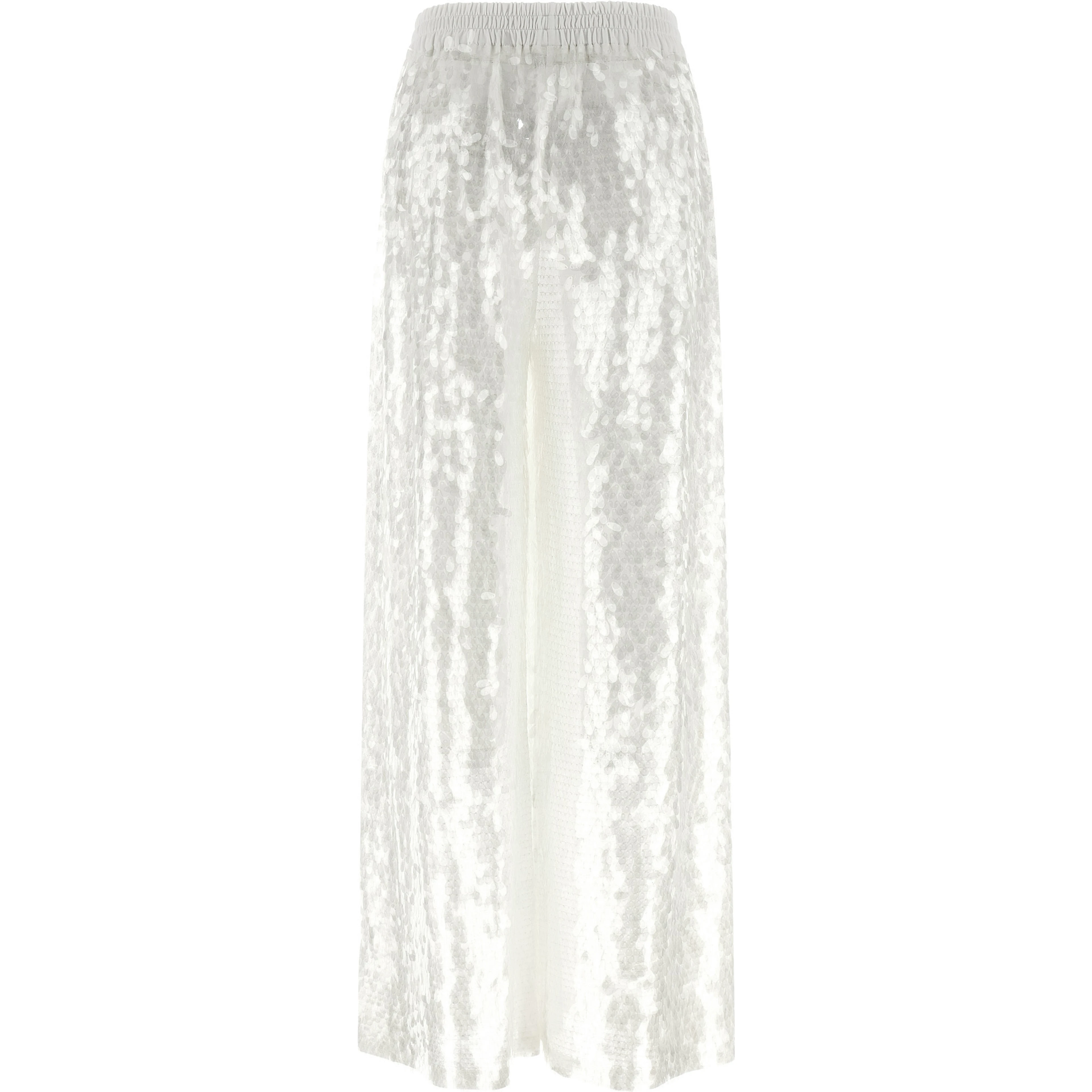 White Nylon Casual Pants