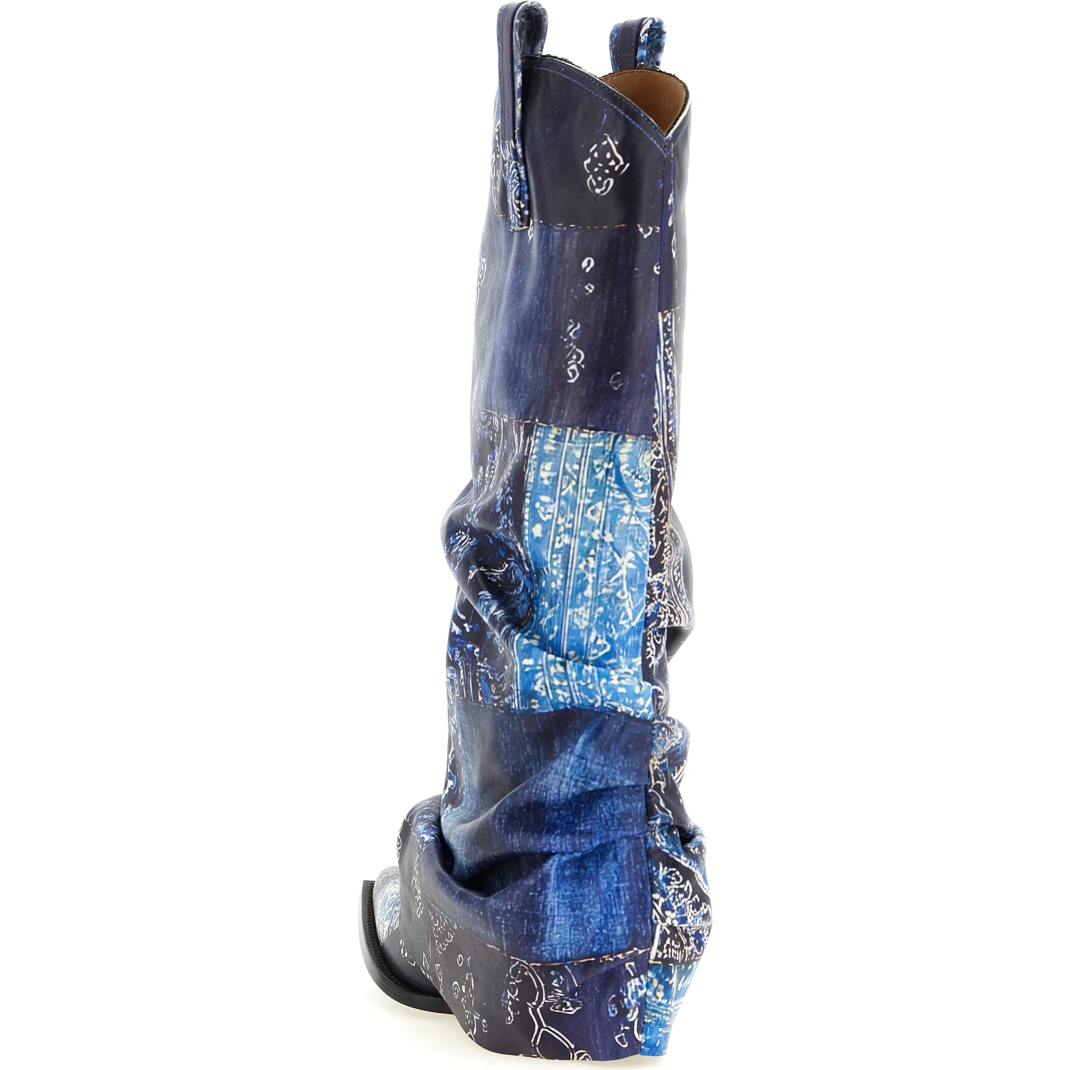 Blue Leather Chelsea Boots
