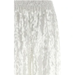White Nylon Casual Pants