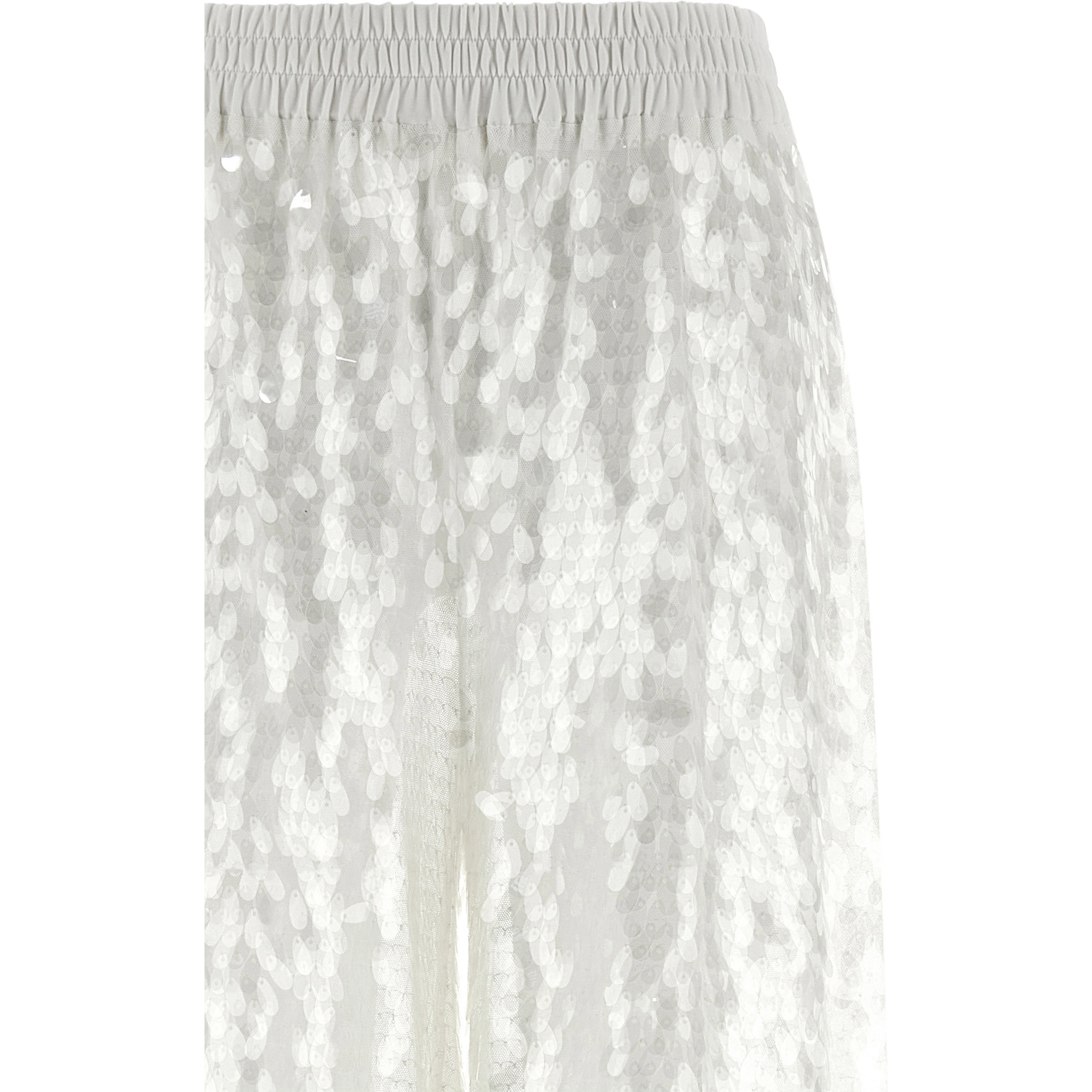 White Nylon Casual Pants