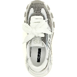 Gray Polyester Athletic Sneakers