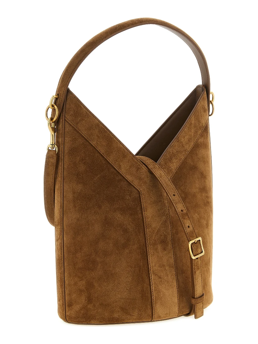 Brown Calfskin Shoulder Bag
