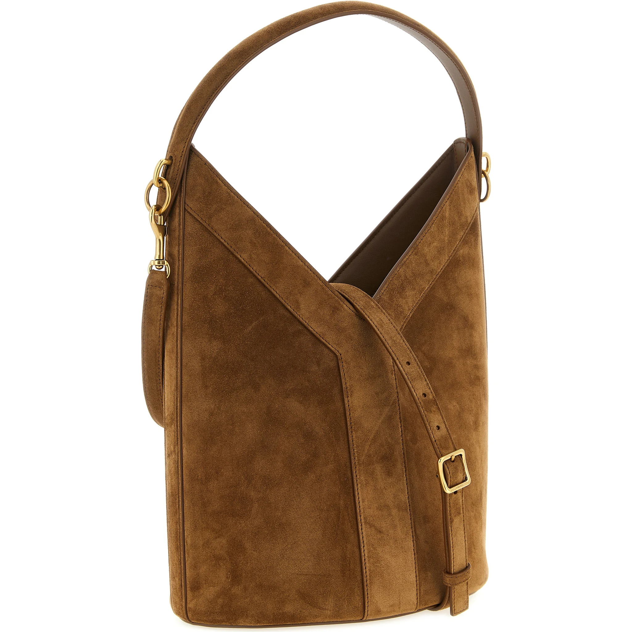 Brown Calfskin Shoulder Bag