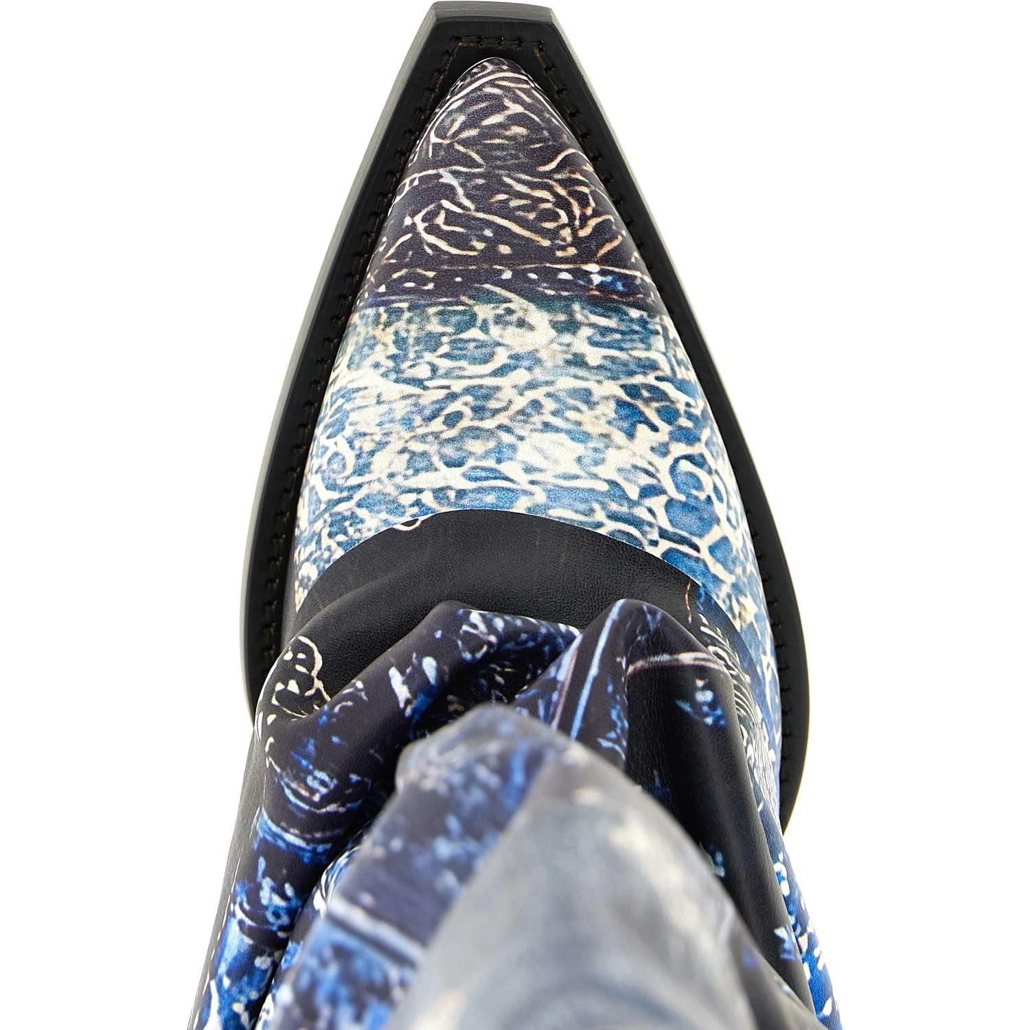 Blue Leather Chelsea Boots