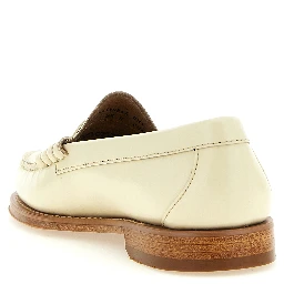 Beige Cowhide Slip-On Loafers