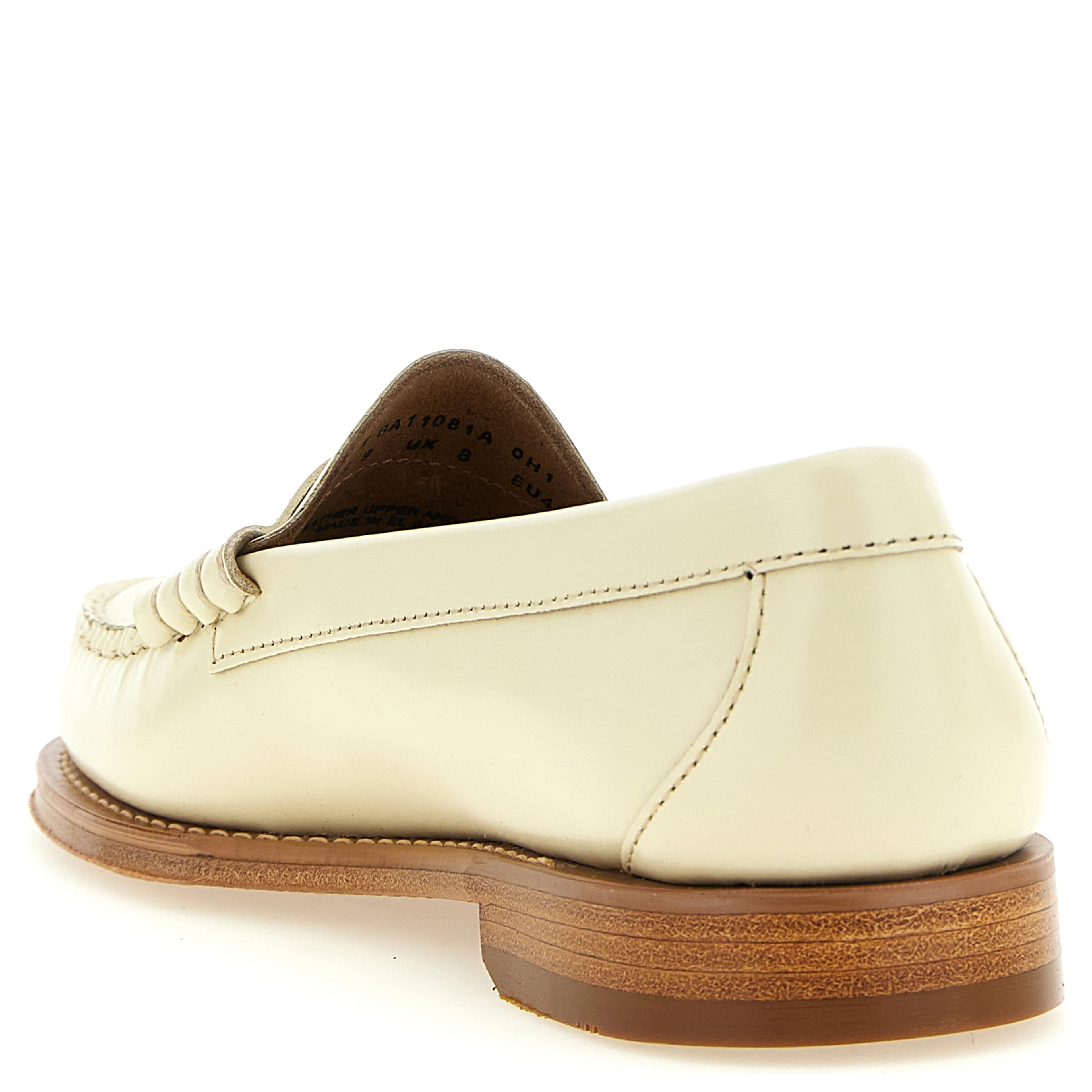 Beige Cowhide Slip-On Loafers